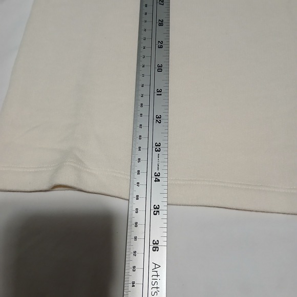 Nine West Cream V-Neck Ruffle Shoulder Long Sleeve Mini Dress XS Cotton Blend - Picture 7 of 8